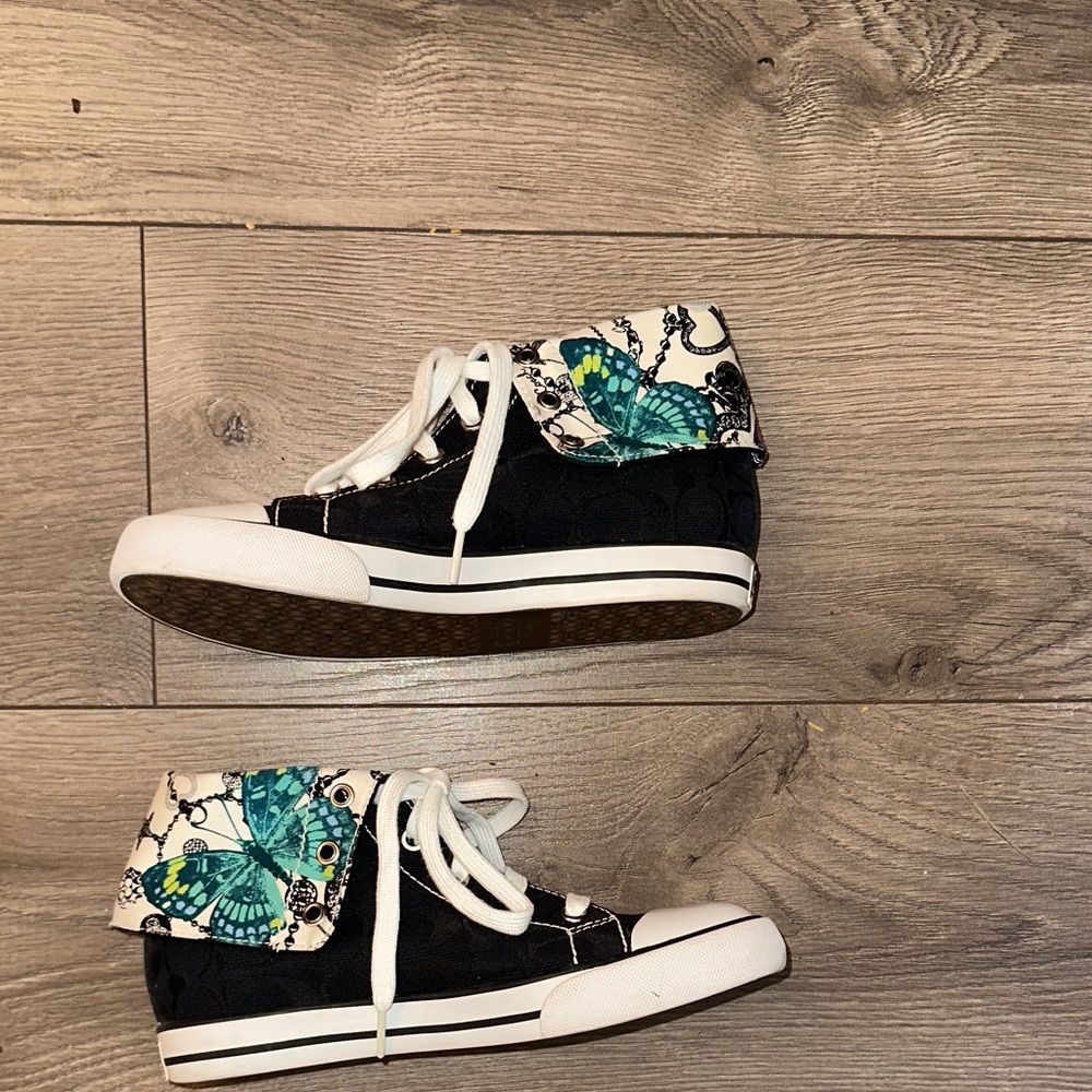 Coach Black and White High-Top Sneakers - Picture 4 of 8